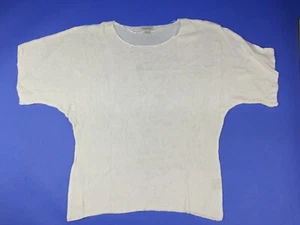 Nuevo sin etiquetas Top Suéter Cantoo XL / 2XL Blanco Tejido Ligero Manga Corta - Imagen 1 de 7