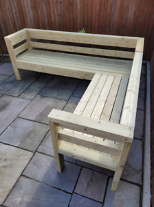 Corner Bench Handmade Outdoor Patio Lounge Sofa Seat Garden Furniture