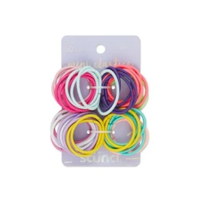 Scunci Kids Mini Elastic Hair Ties, Assorted Pastel Brights, 50-Pieces - Picture 1 of 2