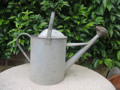 Vintage 1.5  Gallon Beldray  Galvanised Watering Can with Copper Rose  (601) Cover