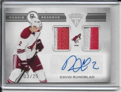 2011-12 Titanium David Rundblad Rookie Reserve Prime Dual Jersey Auto # 20 #d/25 - Image 1 of 2