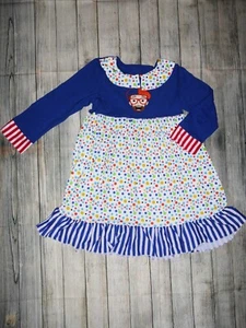 NEW Boutique Blippi Girls Long Sleeve Ruffle Dress Size 7-8 - Picture 1 of 3