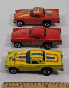 3 '57 T-Bird Red Yellow Thunderbird Hot Wheels lot Rare Vintage - Picture 1 of 7
