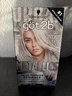 Schwarzkopf Got2b Metallics M71 Metallic Silver Color permanente Foto 1 de 4