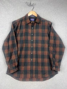 Vintage Pendleton Beach Boys Wool Flannel Shadow Plaid Ombre Shirt Mens Size XL - Picture 1 of 8
