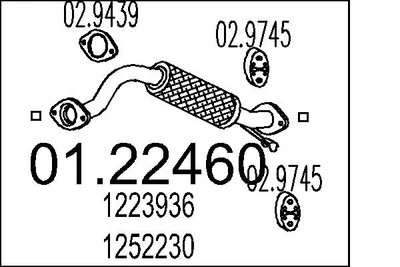 MTS 01.22460 Exhaust Pipe for FORD,MAZDA,VOLVO - Bild 1 von 3