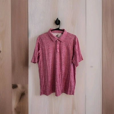 Camisa polo masculina de golfe Raffi grande 100% algodão rosa casual geométrica  - Imagem 1 de 4