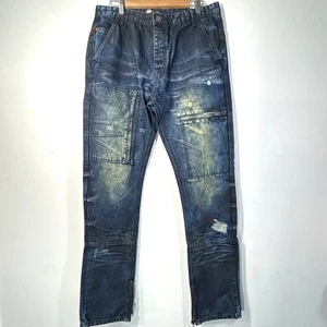 Staple Dark Denim Jeans Herren 35 x 34 Tapered Factory Distressed Neu mit Etikett - Bild 1 von 10