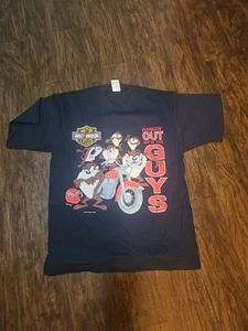 1993 Warner Bros Fun Wear Taz Harley Davidson 'Hang Out Guys T-Shirt M VTG NWOT - Picture 1 of 6