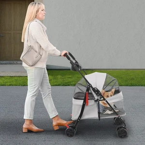 Carro para mascotas, carro para mascotas para perros y gatos pequeños y medianos, carro de viaje plegable para mascotas - Imagen 1 de 17