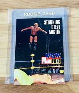 Tarjeta de lucha libre Steve Austin Rookie 1995 WCW CARDZ evento principal #29 WWE como nueva - Imagen 1 de 2