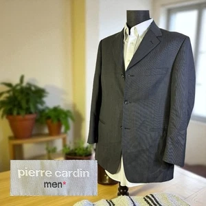 Pierre Cardin Blazer Jacket Mens 38R Gray Three Button Wool - Picture 1 of 11