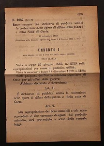 Decreto Regio - Estados Federados Utilidad Pública Año Obras Defensa - - Imagen 1 de 1