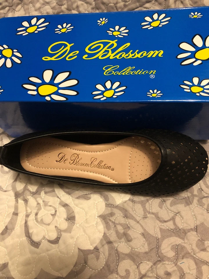 Pisos recortados negros talla 5.5 51/2 colección De Blossom nuevos Foto 1 de 1