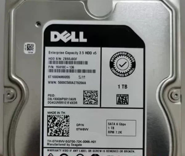 Dell  ST1000NM0055 TW8VV 0TW8VV  1TB 7.2K RPM 3.5" SATA Hard Drive - Image 1 of 1