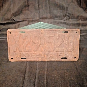 Vtg 1941 Minnesota License Plate X29 528 Land Of 10000 Lakes - Picture 1 of 2