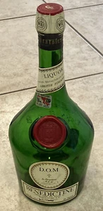 VINTAGE DOM BENEDICTINE GREEN BOTTLE/750 ML-EMPTY  - Picture 1 of 12