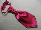 FCravat Tie Mens Wedding Scrunchie Ruche Pre Tied Adjustable Silky Hot Pink 