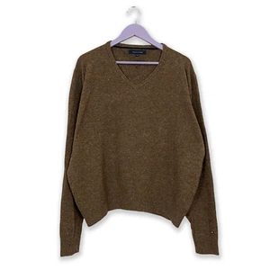 Suéter Tommy Hilfiger Marrón 80% Lana De Cordero Con Escote En V - Talla XXL - Imagen 1 de 13