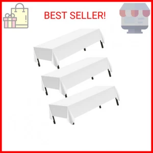 Plastic Tablecloths for Rectangle Tables 3 Pack 54" X 108" Party Table Cloths Di - Picture 1 of 2