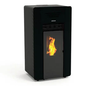 LINCAR WINDY NERA CANALIZZATA STUFA PELLET POTENZA TERMICA 11,6 KW 30 KG - Foto 1 di 1