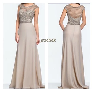 NWT Terani Couture Silver Ornate Embellished Gown Formal Wedding Prom SZ 14 $682 - Picture 1 of 6