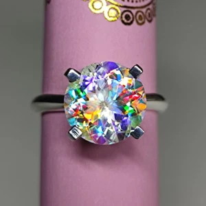 Magical Mystic Topaz Round shape ring , pendant , earring 925 sterling silver