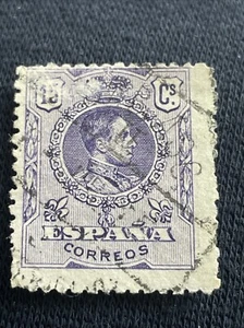 Spain 1909 - SG332 - 15c violet - King Alfonso Used Stamp TKS579* - Picture 1 of 2