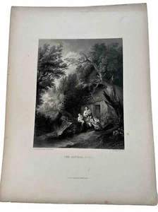 19Th Century Engraving The Cottage Door C. Cousin After T.Gainsborough - Picture 1 of 10