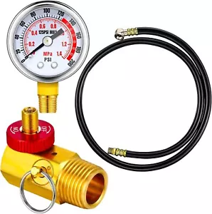 Air Tank Valve Kit with Gauge Air Tank Repair Kit with 2" Pressure Gauge 2inch - Picture 1 of 14