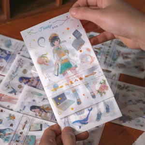 4 Hojas Kawaii Niñas Japonesas Washi Pegatinas Hágalo usted mismo Diario Libro de recortes Papelería - Imagen 1 de 16
