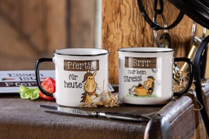 Ceramic Horse Mug For Today Enamel Design XL Cup - Picture 1 of 1