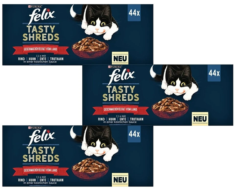 (EUR 5,77 / kg) Felix Tasty Shreds vom Land in Sauce - 132 Beutel zu 80 g - Bild 1 von 1