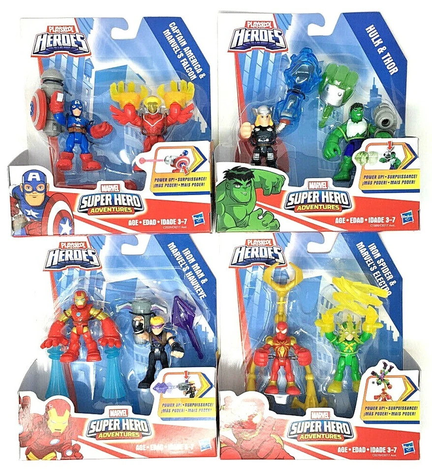 Paquetes de figuras de acción Power Up Playskool Heroes MARVEL Adventures [TÚ ELIGES] Nuevo Foto 1 de 1