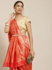 Saree New Design Jacquard  Zari Woven Red Indian Party Wedding Festive  Sari 