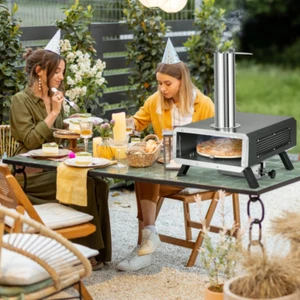Outdoor Portable Wood Pellet Pizza Stove with 12" round Rotatable Pizza Stone - Bild 1 von 12