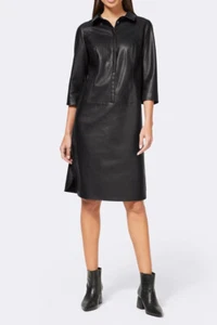 Vestido Heine imitación cuero negro corto talla 38 40 42 44 - Imagen 1 de 5