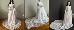 OOAK set of 3 white lace dress for BJD Doll MSD 1/4 dollshe fashion raccoon FID - Picture 1 of 1