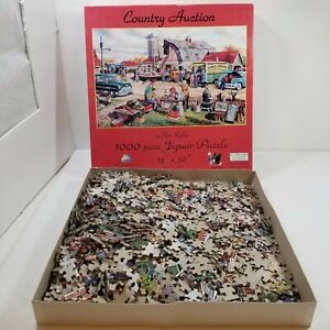 1000 Piece Jigsaw Puzzle “Country Auction” By Ken Zylla Age 10+ UnCounted As-Is