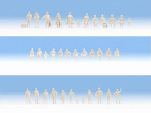 NOCH 14985 Unbemalte Figuren 72 Stück Passanten Reisende Sitzende H0 Neu - Bild 1 von 1