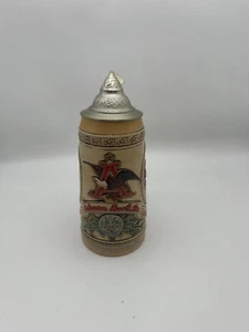 Vintage Budweiser Anheuser-Busch Ceramic J-Series Lidded Beer Stein 9" tall COA - Picture 1 of 10