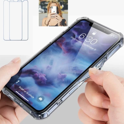 Funda protectora de pantalla transparente a prueba de golpes para iPhone 12 11 X XR 8 7 6 Foto 1 de 4