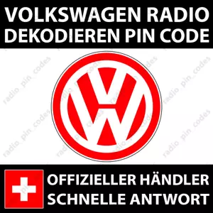 VW VOLKSWAGEN RADIO DEKODIEREN PIN CODE RCD 215 300 310 500 510 RNS 310 315 510 - Bild 1 von 4