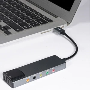 USB Sound Card AC-3 DTS External Audio Card SPDIF for PC Computer (Grey) - Afbeelding 1 van 7