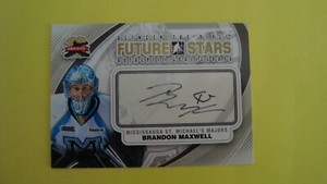 2011 12 ITG Between the Pipes Future Stars Goaliegraph Brandon Maxwell Autograph