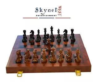 40cm Piano Finish Chess Set Foldable Board Magnetic Gift - Picture 1 of 7