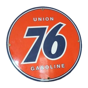 Werbeschild PORZELLAN Union 76 Gasoline 11,5" Ande Rooney - Bild 1 von 4