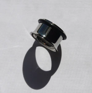 UN PAR auricular enchufe SSS acero quirúrgico llamarada única de 10 g a 1 pulgada - Imagen 1 de 23