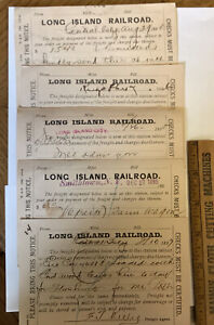 Long Island Rail Road 5 cartes postales du gouvernement américain 1894-7 commande Frieght LIRR