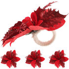 4 Pcs Flower Napkin Holder Romantic Rings Christmas Serviette Wedding Banquet